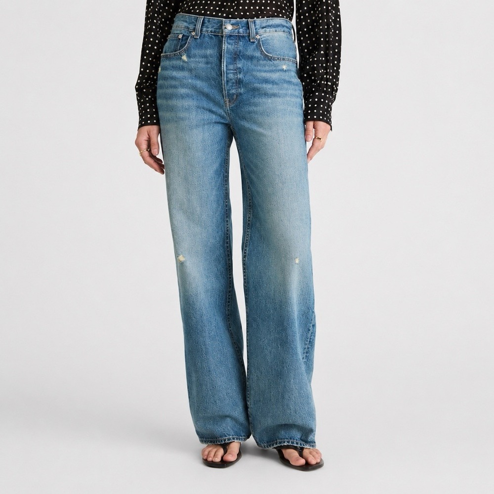 Madewell Low-Slung Baggy Jeans Womens 32 (36x30) Wide Leg Robertson‎ Wash